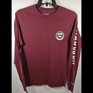 Champion Shirt Women's Small Burgundy Long Sleeve T-Shirt Harvard Ve Ri Tas